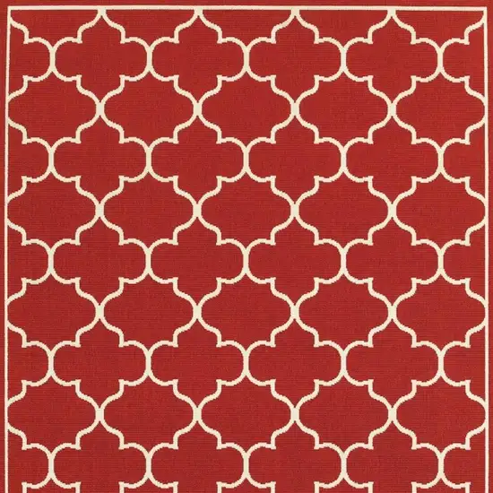 Red And Ivory Indoor Outdoor Area Rug Photo 5