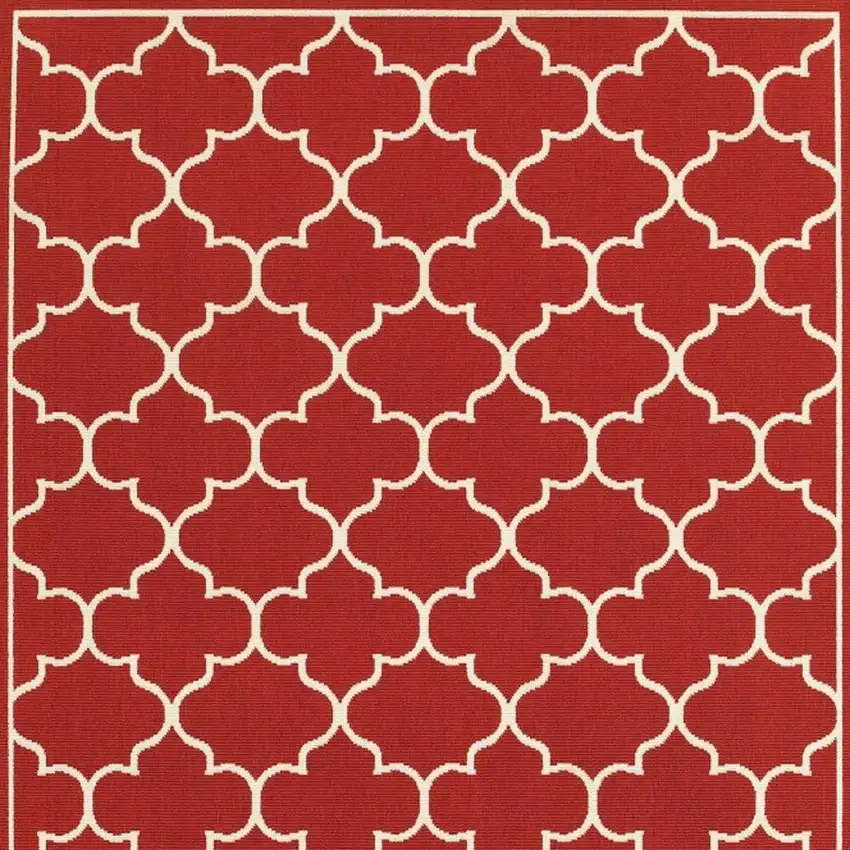 Red And Ivory Indoor Outdoor Area Rug Photo 5