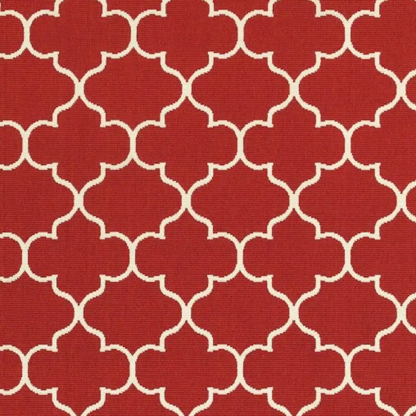Red And Ivory Indoor Outdoor Area Rug Photo 5