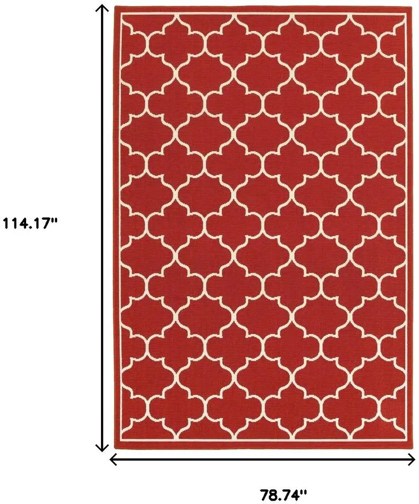 Red And Ivory Indoor Outdoor Area Rug Photo 3