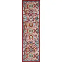 Photo of Red and Multicolor Decorative Runner Rug