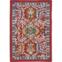Photo of Red and Multicolor Decorative Scatter Rug