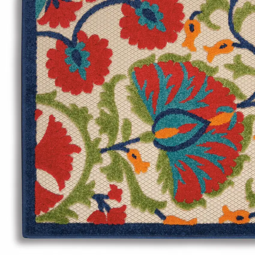 Red and Multicolor Indoor Outdoor Area Rug Photo 4