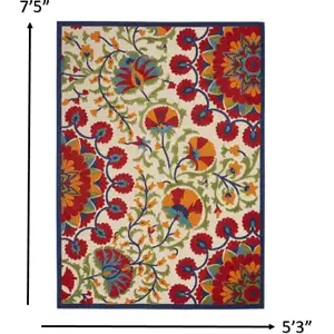 Photo of Red and Multicolor Indoor Outdoor Area Rug