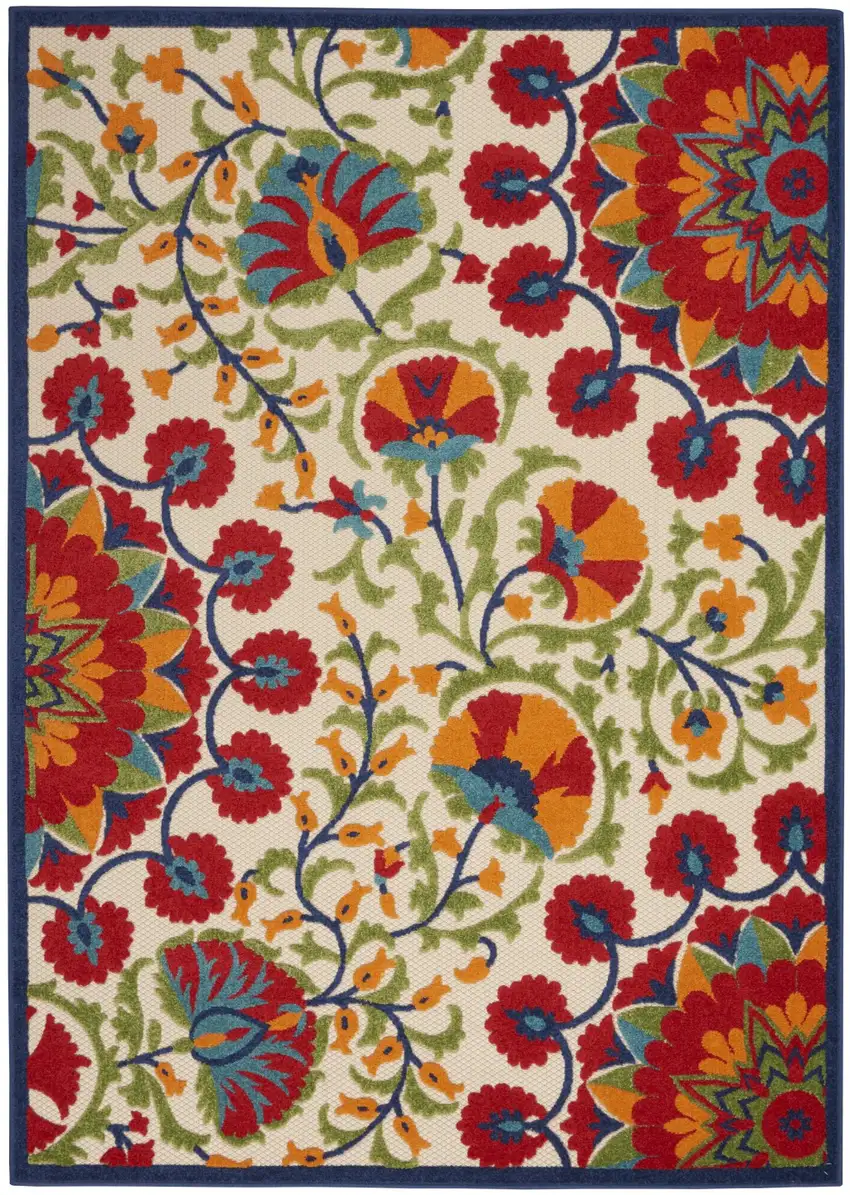 Red and Multicolor Indoor Outdoor Area Rug Photo 1