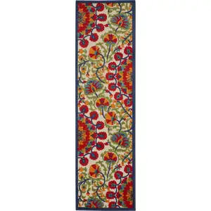 Photo of Red and Multicolor Indoor Outdoor Runner Rug