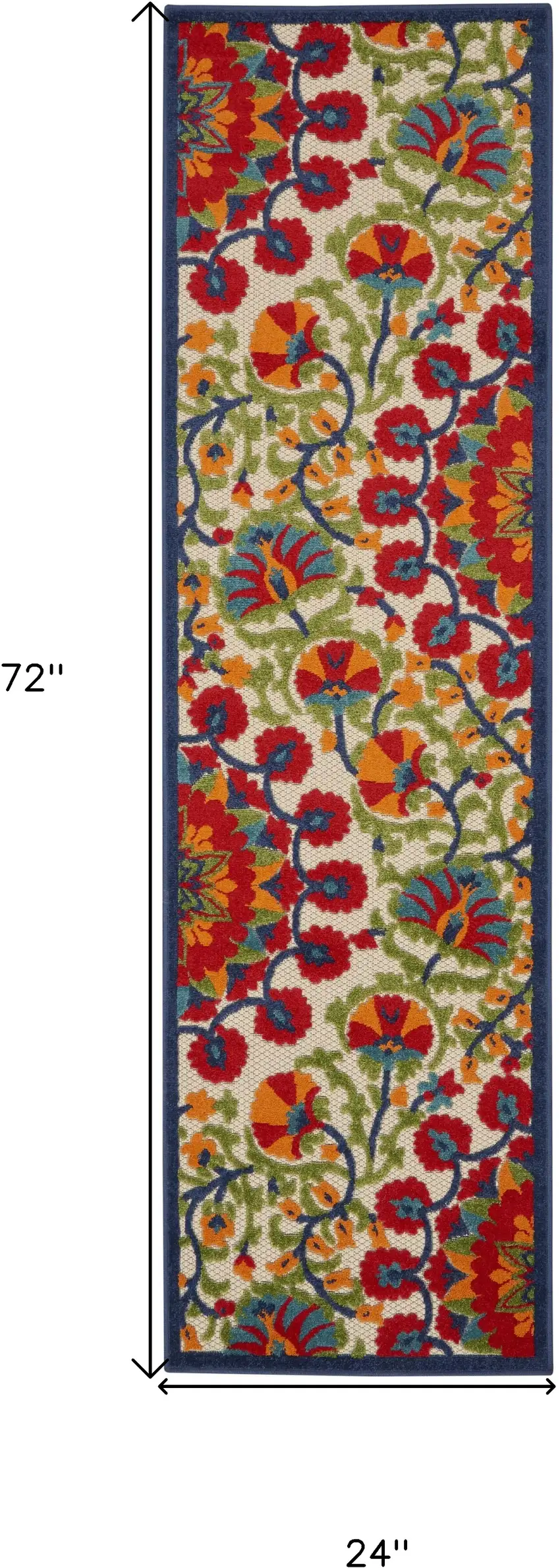 Red And Ivory Floral Indoor Outdoor Area Rug Photo 8