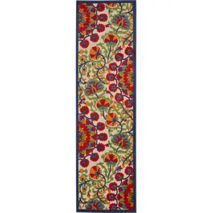 Photo of Red and Multicolor Indoor Outdoor Runner Rug