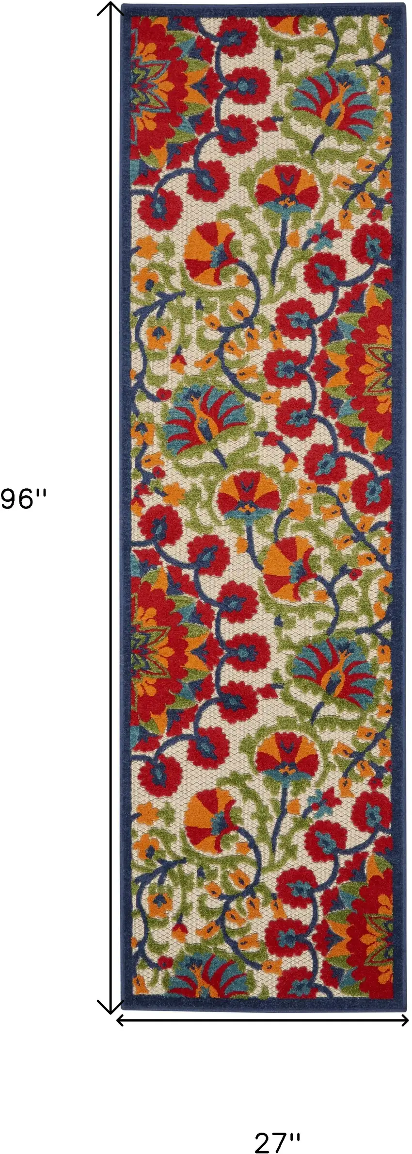 Red And Ivory Floral Indoor Outdoor Area Rug Photo 8