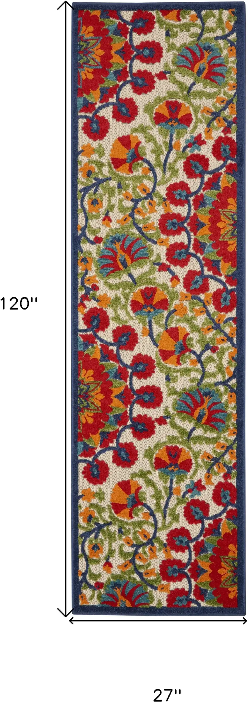 Red And Ivory Floral Indoor Outdoor Area Rug Photo 8