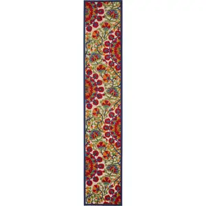 Photo of Red and Multicolor Indoor Outdoor Runner Rug