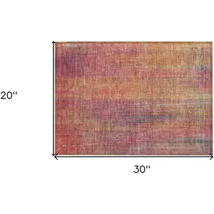 Photo of Red and Orange Striped Washable Non Skid Indoor Outdoor Area Rug