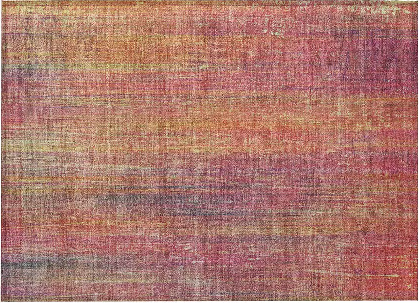 Red and Orange Striped Washable Non Skid Indoor Outdoor Area Rug Photo 5