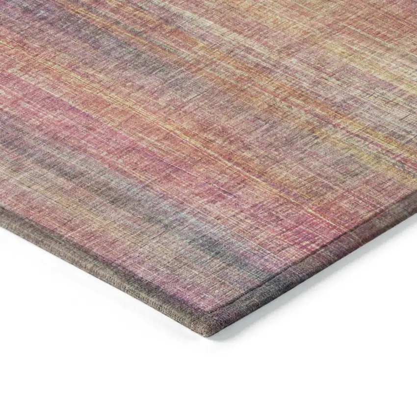 Red and Orange Striped Washable Non Skid Indoor Outdoor Area Rug Photo 6