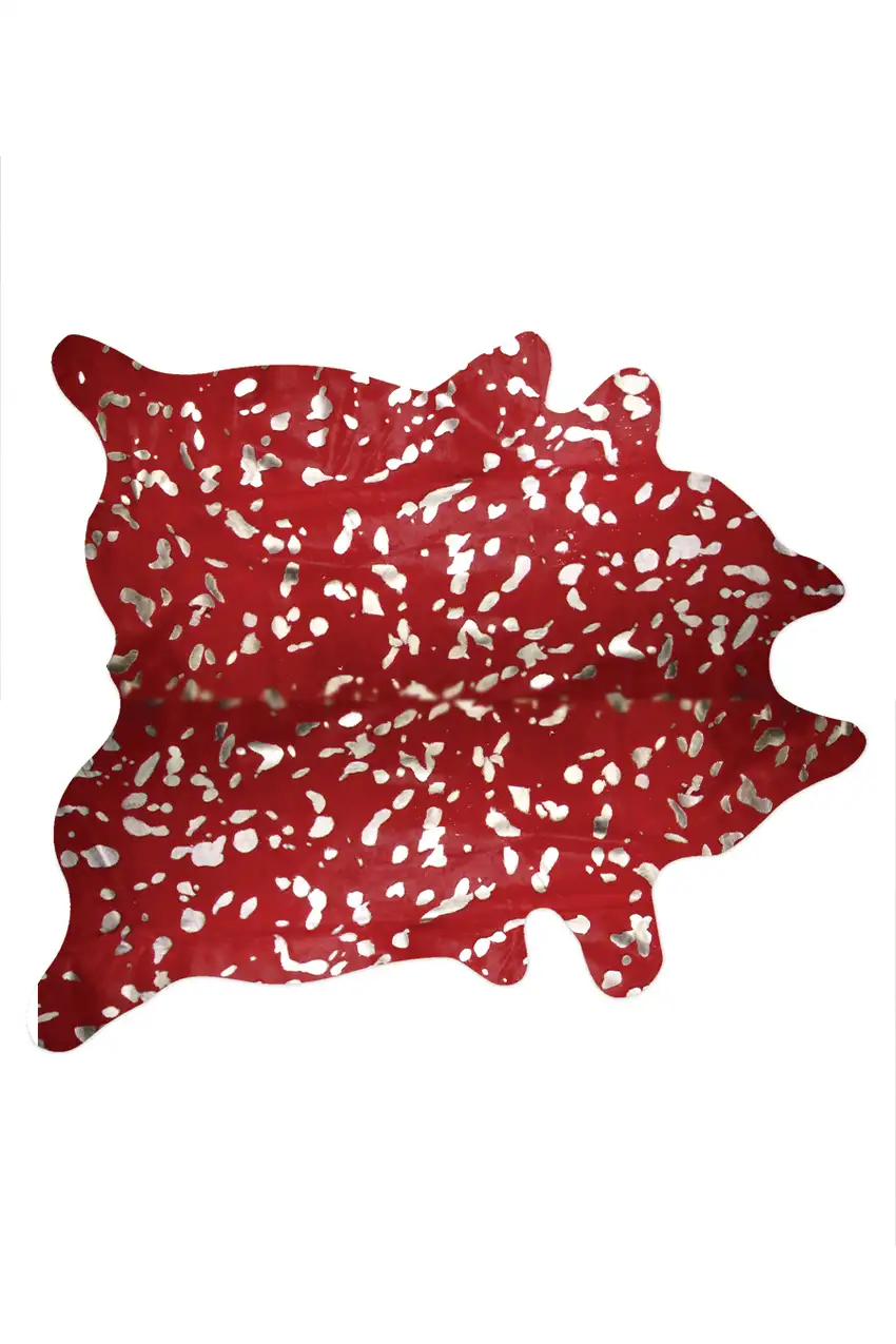 Red and Silver Cowhide - Area Rug Photo 1