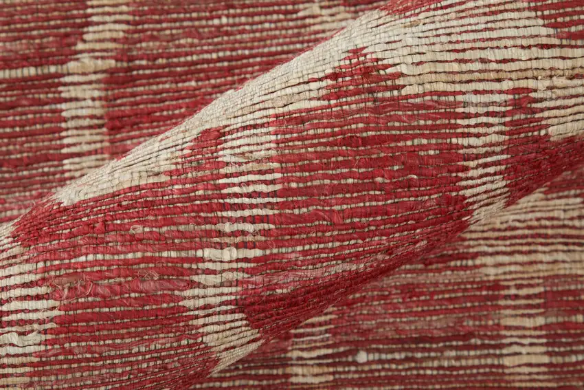 Red and Tan Geometric Hand Woven Area Rug Photo 7