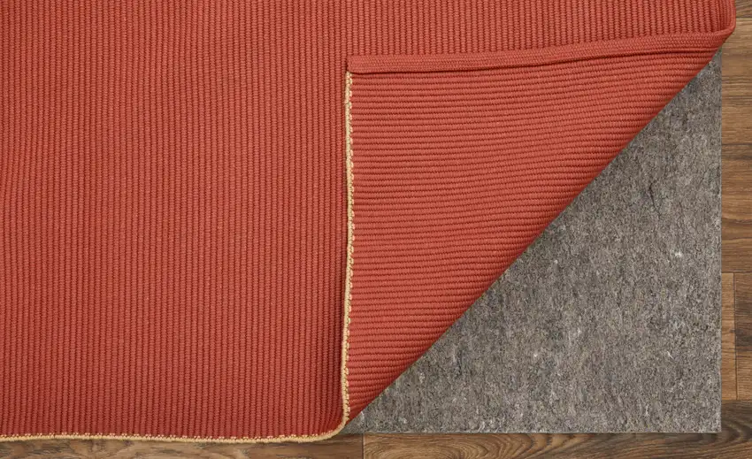Red and Tan Hand Woven Area Rug Photo 8
