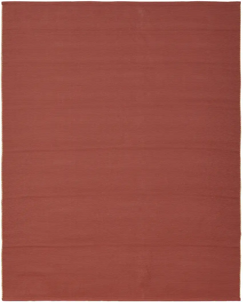 Red and Tan Hand Woven Area Rug Photo 2