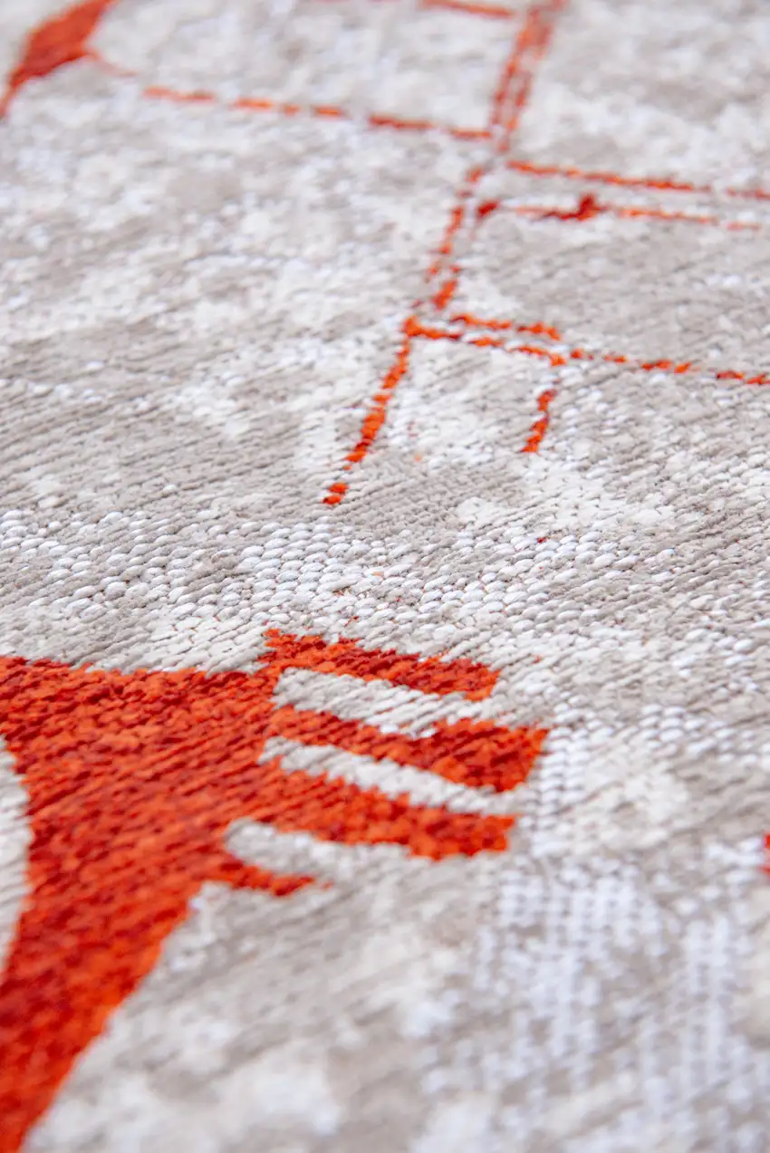Red and White Abstract Non Skid Area Rug Photo 5