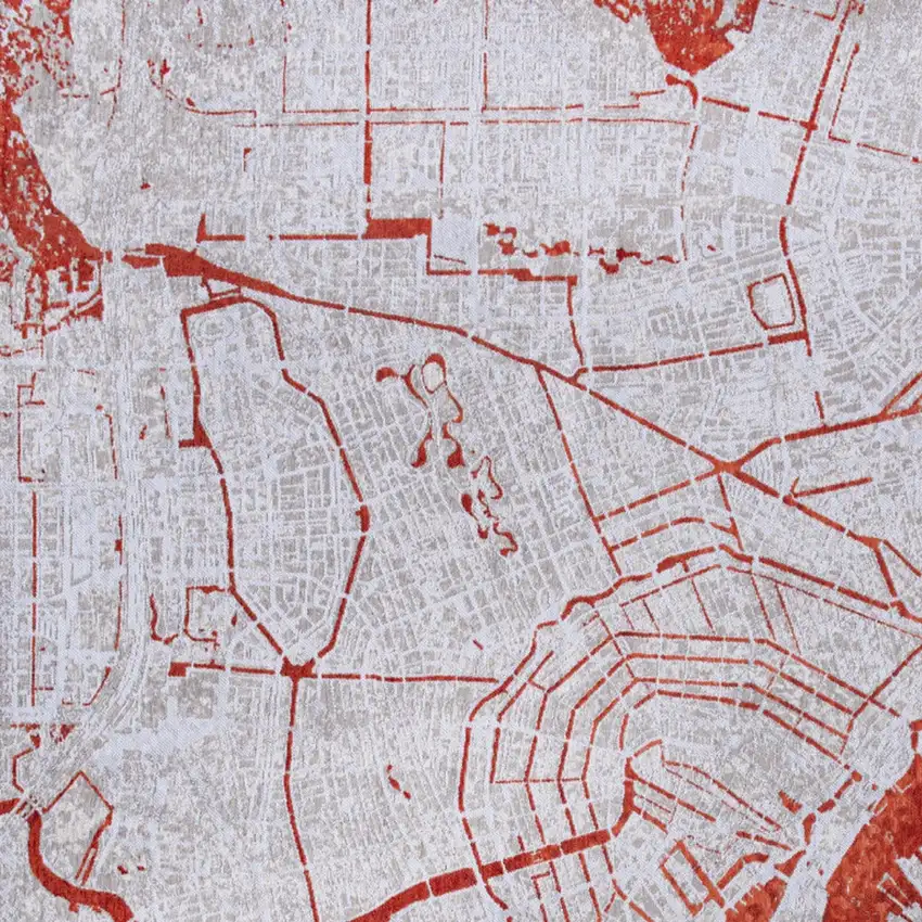 Red and White Abstract Non Skid Area Rug Photo 6