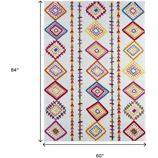 Red and White Diamonds Array Area Rug Photo 9