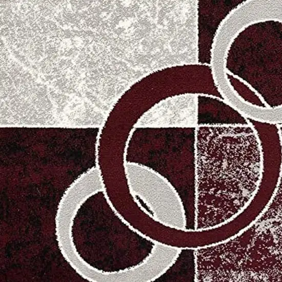 Red Abstract Dhurrie Area Rug Photo 8