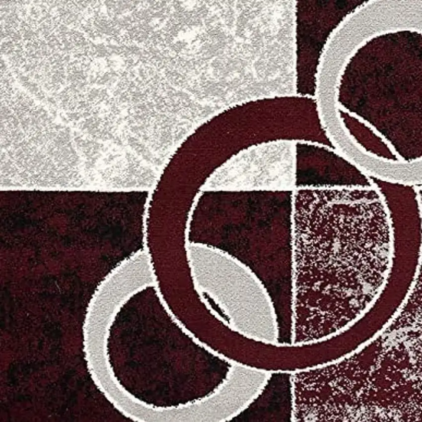 Red Abstract Dhurrie Area Rug Photo 8