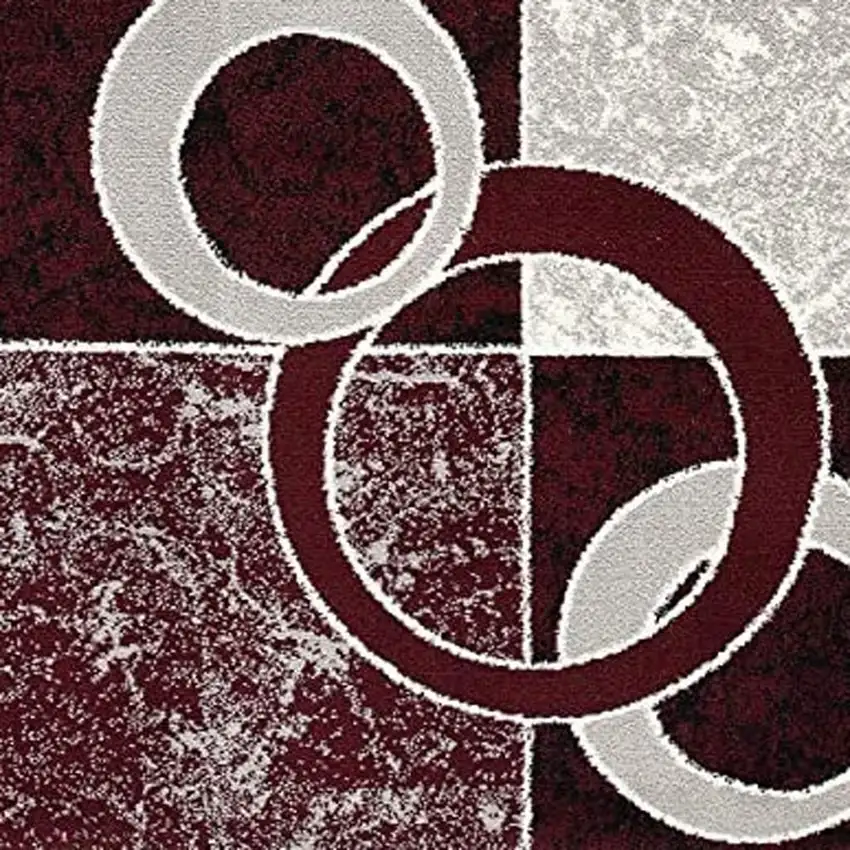 Red Abstract Dhurrie Area Rug Photo 4