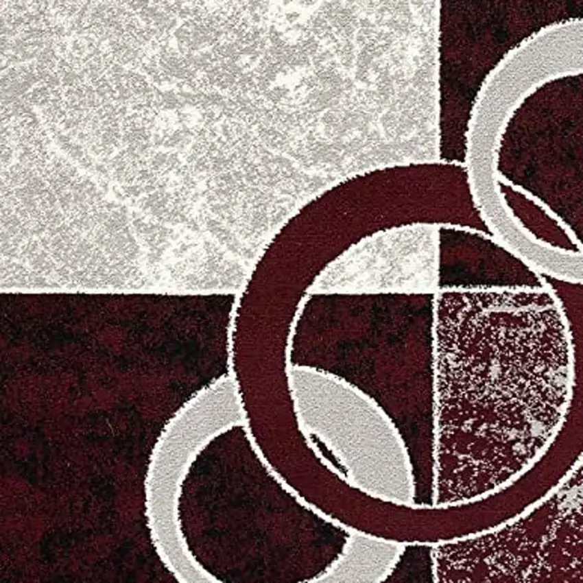 Red Abstract Dhurrie Area Rug Photo 5