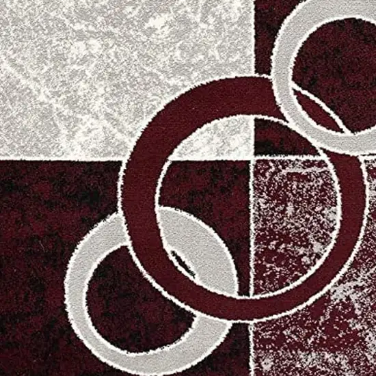 Red Abstract Dhurrie Area Rug Photo 6