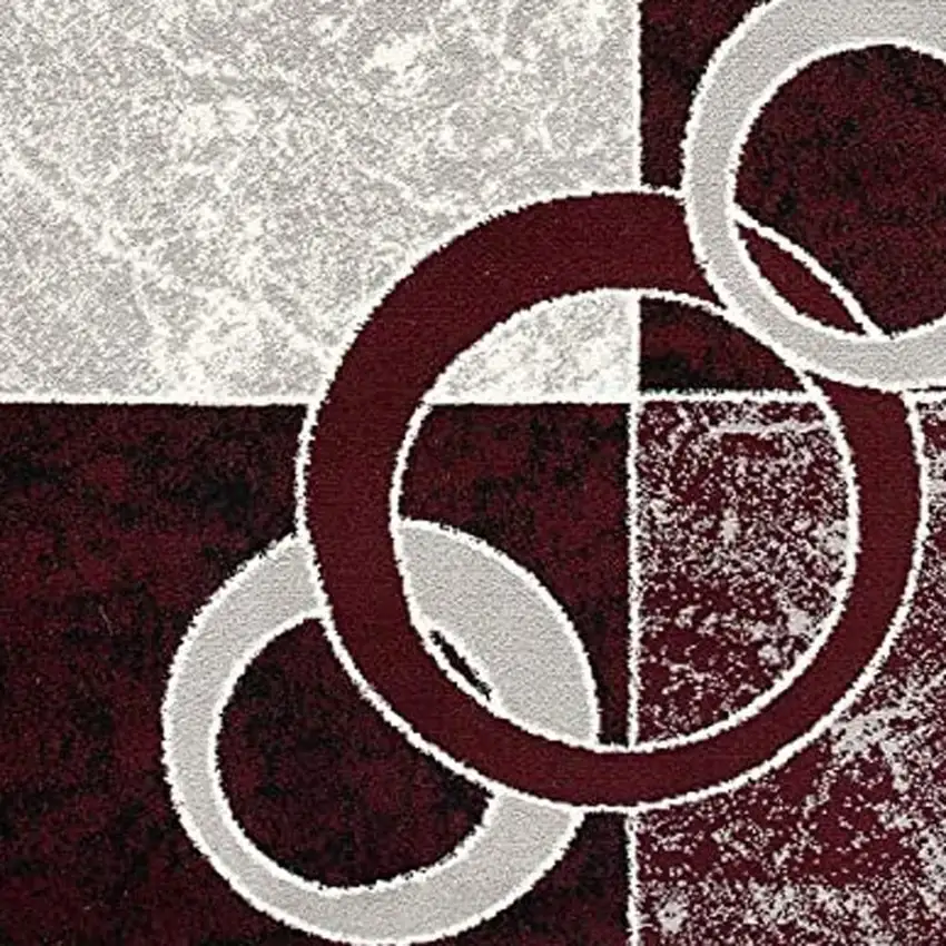 Red Abstract Dhurrie Area Rug Photo 6