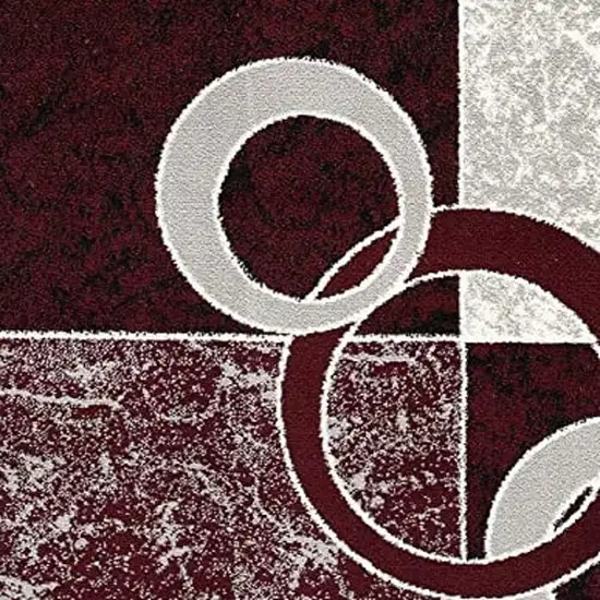 Red Abstract Dhurrie Area Rug Photo 9