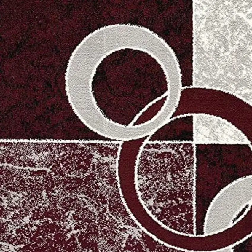 Red Abstract Dhurrie Area Rug Photo 9