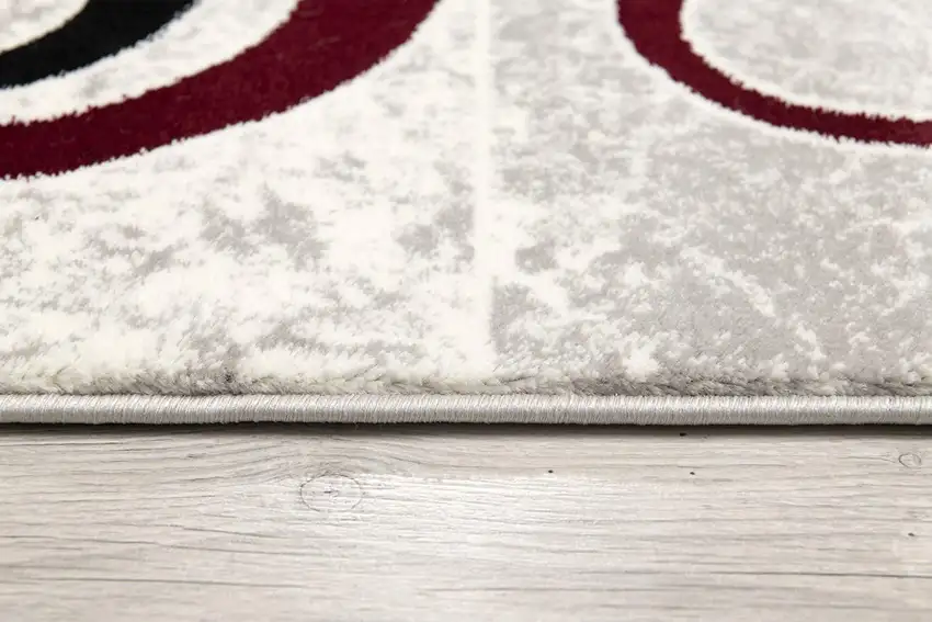 Red and White Inverse Circles Area Rug Photo 6