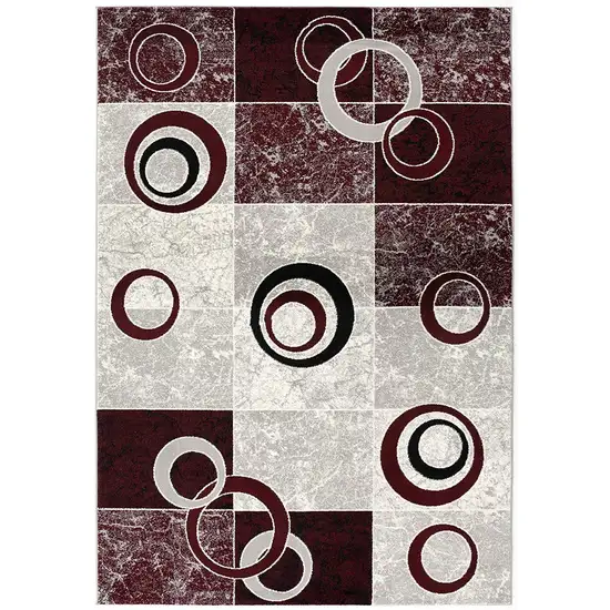 Red Abstract Dhurrie Area Rug Photo 2