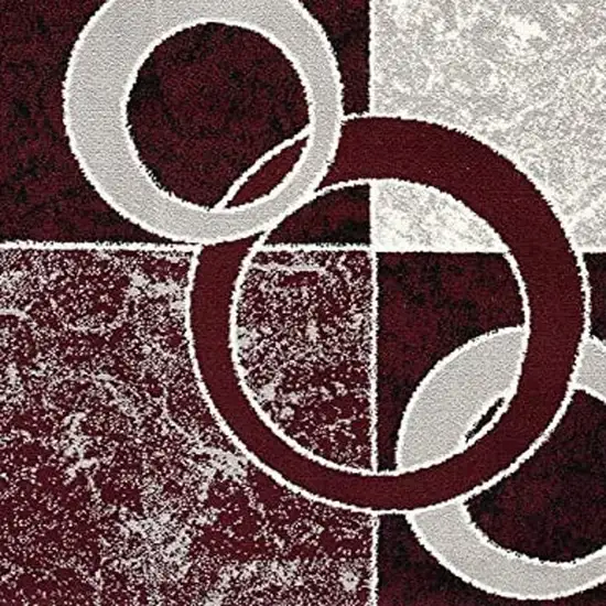 Red Abstract Dhurrie Area Rug Photo 7