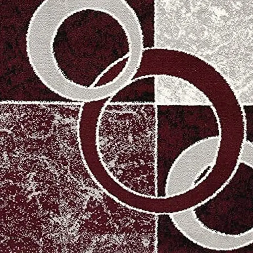 Red Abstract Dhurrie Area Rug Photo 7