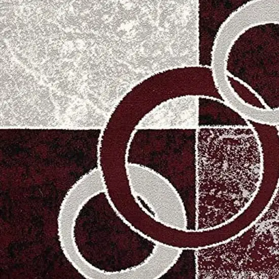 Red Abstract Dhurrie Area Rug Photo 4