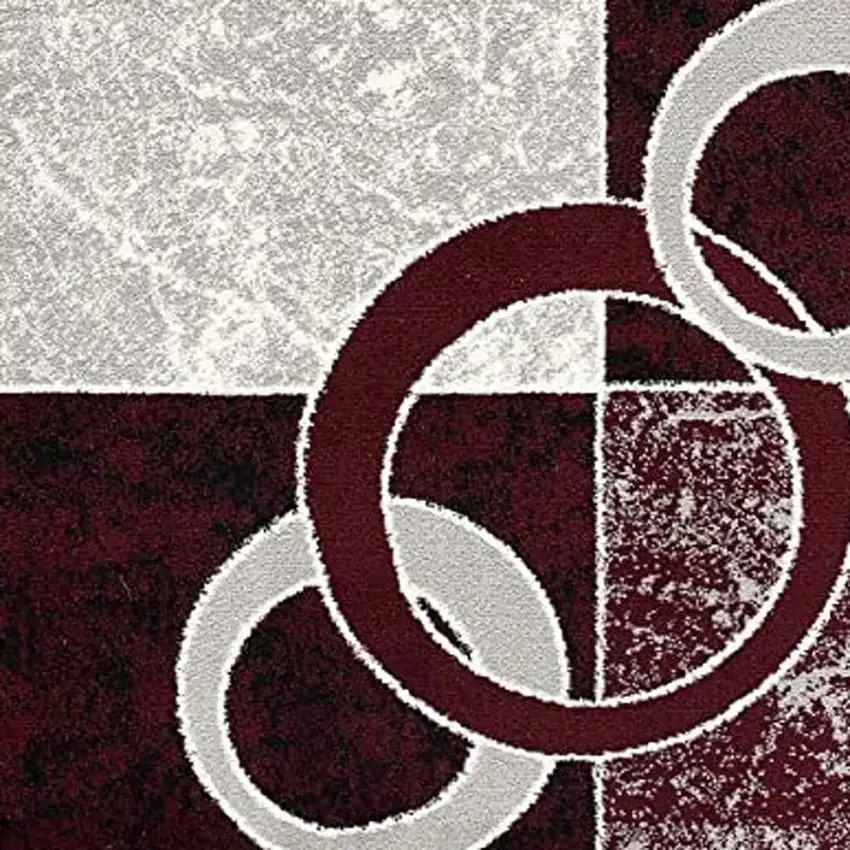 Red Abstract Dhurrie Area Rug Photo 4