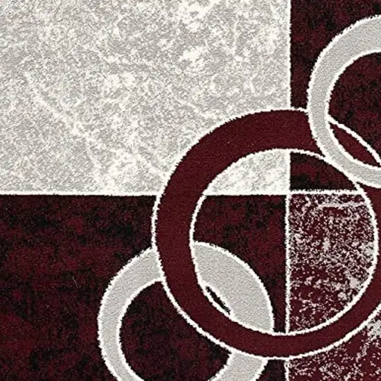 Red Abstract Dhurrie Area Rug Photo 3