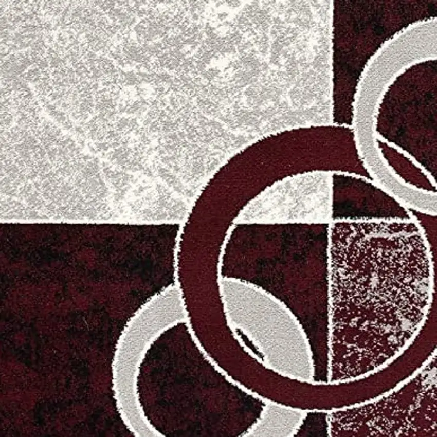 Red Abstract Dhurrie Area Rug Photo 3