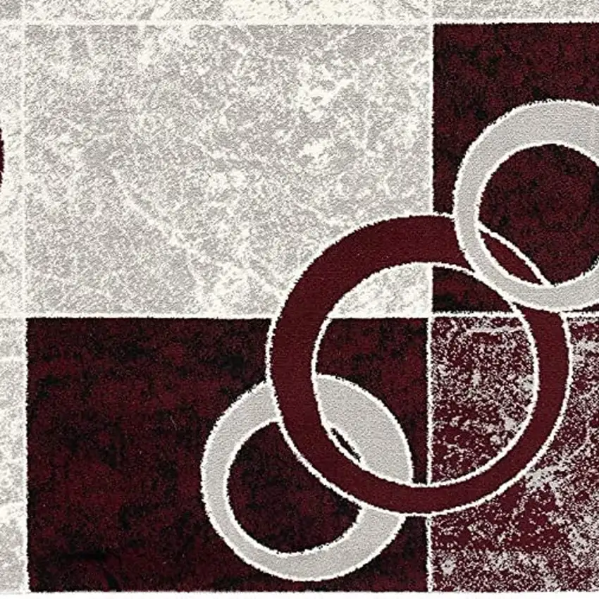 Red Abstract Dhurrie Area Rug Photo 8