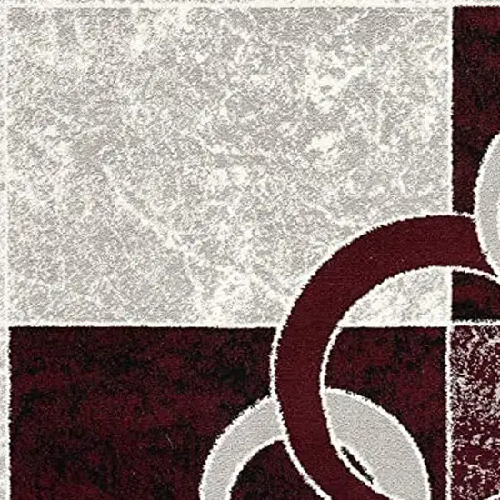 Red Abstract Power Loom Area Rug Photo 3