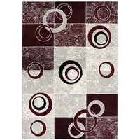 Photo of Red and White Inverse Circles Area Rug