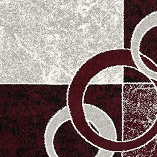 Red Abstract Power Loom Area Rug Photo 5