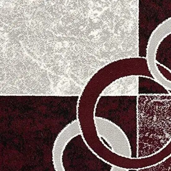 Red Abstract Dhurrie Area Rug Photo 8