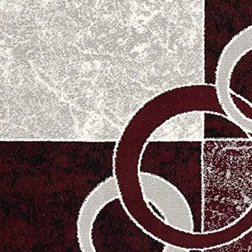 Red Abstract Dhurrie Area Rug Photo 8