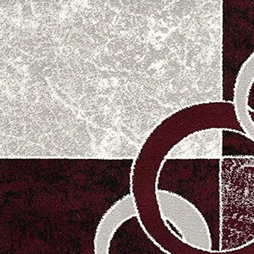 Red Abstract Dhurrie Area Rug Photo 3