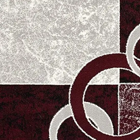 Red Abstract Dhurrie Area Rug Photo 3