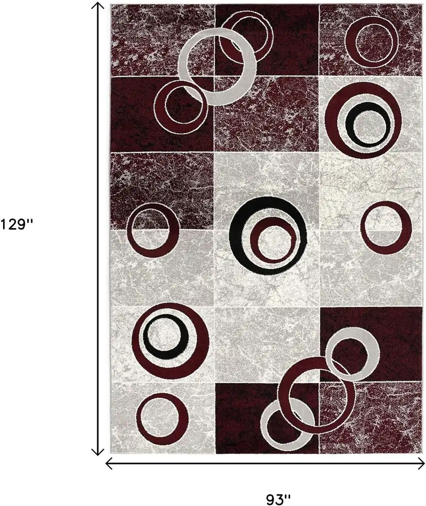 Red Abstract Dhurrie Area Rug Photo 3